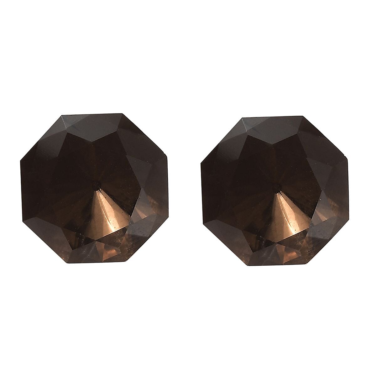 AA Brazilian Smoky Quartz Set of 2 (Octillion 8 mm) 4.60 ctw Loose Gemstone