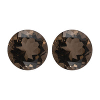 Brazilian Smoky Quartz Set of 2 (Rnd 10 mm) 6.35 ctw Loose Gemstone