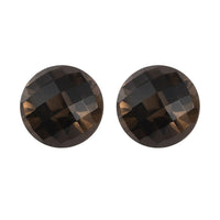 Brazilian Smoky Quartz Set of 2 (Rnd 12 mm) 12.90 ctw Loose Gemstone