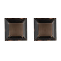 Brazilian Smoky Quartz Set of 2 (Sqr 10 mm) 6.58 ctw Loose Gemstone - Sticky add to cart bar