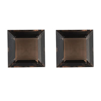 Brazilian Smoky Quartz Set of 2 (Sqr 10 mm) 6.58 ctw Loose Gemstone