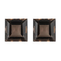 Brazilian Smoky Quartz Set of 2 (Sqr 8 mm) 4.77 ctw Loose Gemstone - Sticky add to cart bar