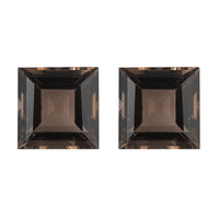Brazilian Smoky Quartz Set of 2 (Sqr 8 mm) 4.77 ctw Loose Gemstone