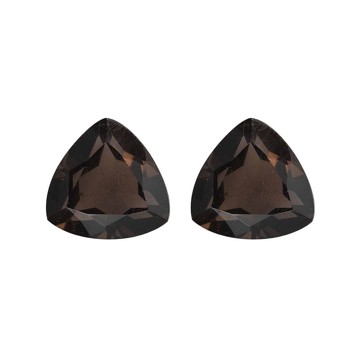 Brazilian Smoky Quartz Set of 2 (Trl 12 mm) 8.54 ctw Loose Gemstone