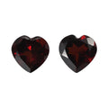 AA Mozambique Garnet Set of 2 (Hrt 8 mm) 3.46 ctw Loose gemstone - Sticky add to cart bar