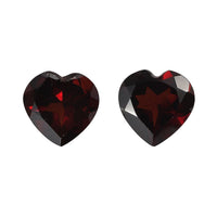 AA Mozambique Garnet Set of 2 (Hrt 8 mm) 3.46 ctw Loose gemstone