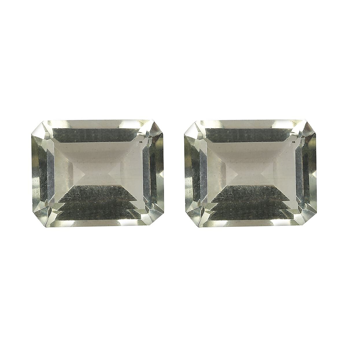 Montezuma Prasiolite Set of 2 (Oct 10x8 mm) 5.52 ctw Loose Gemstone
