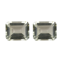 Montezuma Prasiolite Set of 2 (Oct 10x8 mm) 5.52 ctw Loose Gemstone