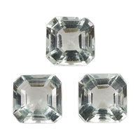Asscher Cut Montezuma Prasiolite Set of 3 (Oct 6x6 mm) 3.00 ctw Loose Gemstone