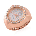 Strada Austrian Crystal Japanese Movement Ring Watch in ION Plated RG Stainless Steel (Size 5-7) - Sticky add to cart bar