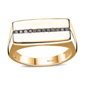 GP Black Diamond (IR) Men's Ring in 18K Vermeil YG Over Sterling Silver (Size 10.0) 0.35 ctw - Sticky add to cart bar