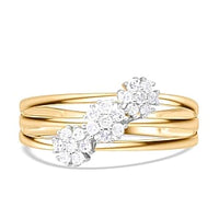 White Diamond Ring in 18K Vermeil YG Over Sterling Silver (Size 8.0) 0.33 ctw