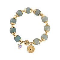 Multi Color Amazonite beads 164.95 ctw Bracelet in Goldtone (7.00-7.50 In)