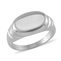 Ribbed Band Men's Ring in Stainless Steel (Size 9.0)