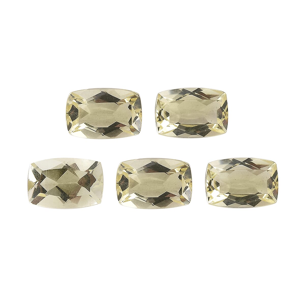 Green Gold Quartz Set of 5 (Cush 6x4 mm) 2.52 ctw Loose gemstone