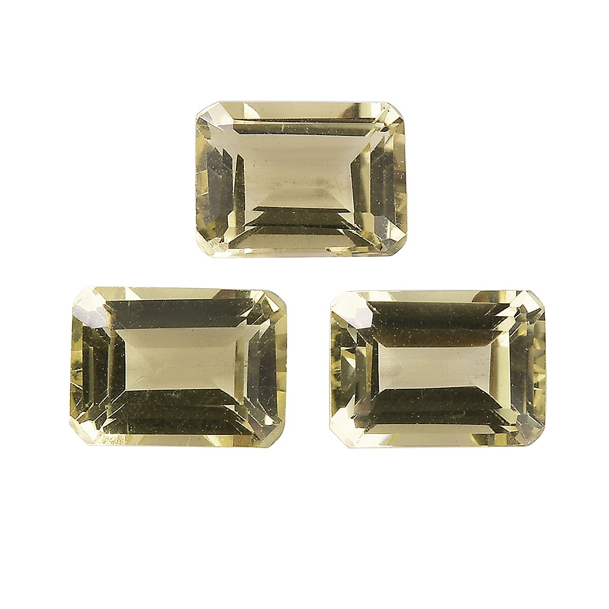AA Green Gold Quartz Set of 3 (Oct 7x5 mm) 2.95 ctw Loose gemstone
