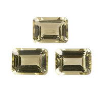 AA Green Gold Quartz Set of 3 (Oct 7x5 mm) 2.95 ctw Loose gemstone