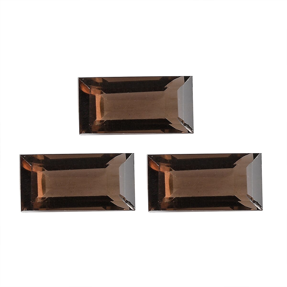 AA Brazilian Smoky Quartz Set of 3 (Bgt 10x5 mm) 4.30 ctw Loose gemstone