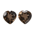 Brazilian Smoky Quartz Set of 2 (Hrt 11 mm) 8.60 ctw Loose gemstone - Sticky add to cart bar