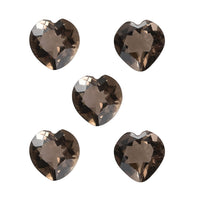 Brazilian Smoky Quartz Set of 5 (Hrt 7 mm) 5.45 ctw Loose gemstone