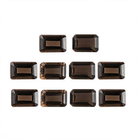 Brazilian Smoky Quartz Set of 10 (Oct 6x4 mm) 5.27 ctw Loose gemstone