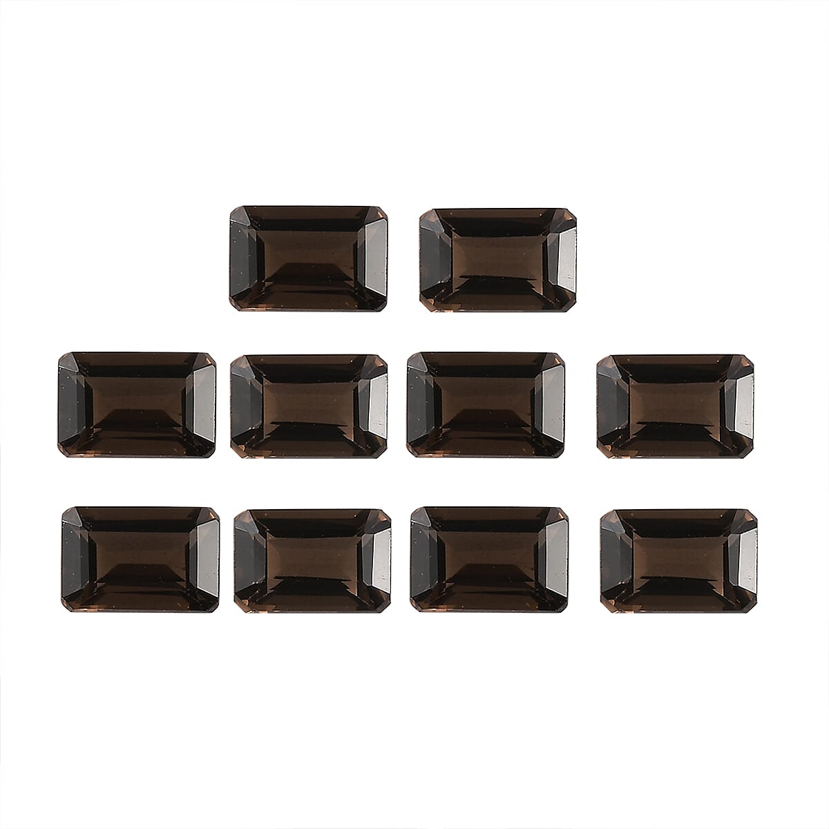 AA Brazilian Smoky Quartz Set of 10 (Oct 6x4 mm) 5.35 ctw Loose gemstone