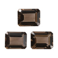 Brazilian Smoky Quartz Set of 3 (Oct 9x7 mm) 6.19 ctw Loose gemstone - Sticky add to cart bar