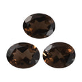 Brazilian Smoky Quartz Set of 3 (Oval 10x8 mm) 6.60 ctw Loose gemstone - Sticky add to cart bar