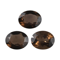 AA Brazilian Smoky Quartz Set of 3 (Oval 10x8 mm) 6.34 ctw Loose gemstone