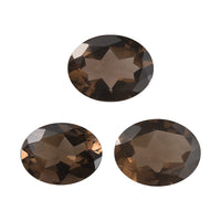Brazilian Smoky Quartz Set of 3 (Oval 9x7 mm) 4.02 ctw Loose gemstone