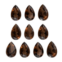 AA Brazilian Smoky Quartz Set of 10 (Pear 6x4 mm) 3.51 ctw Loose gemstone