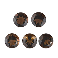AA Brazilian Smoky Quartz Set of 5 (Rnd 7 mm) 5.37 ctw Loose gemstone