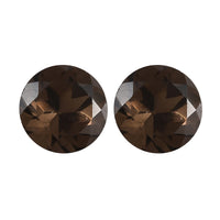 Brazilian Smoky Quartz Set of 2 (Rnd 8 mm) 2.88 ctw Loose gemstone
