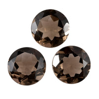 Brazilian Smoky Quartz Set of 3 (Rnd 9 mm) 5.92 ctw Loose gemstone