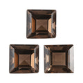 Brazilian Smoky Quartz Set of 3 (Sqr 7 mm) 4.67 ctw Loose Gemstone - Sticky add to cart bar