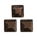 AA Brazilian Smoky Quartz Set of 3 (Sqr 7 mm) 4.70 ctw Loose gemstone - Sticky add to cart bar