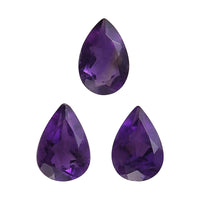 AA African Amethyst Set of 3 (Pear 6x4 mm) 1.01 ctw Loose gemstone