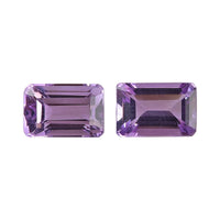 Rose De France Amethyst Set of 2 (Oct 6x4 mm) 1.00 ctw Loose gemstone