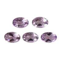 Rose De France Amethyst Set of 5 (Oval 6x4 mm) 1.91 ctw Loose gemstone