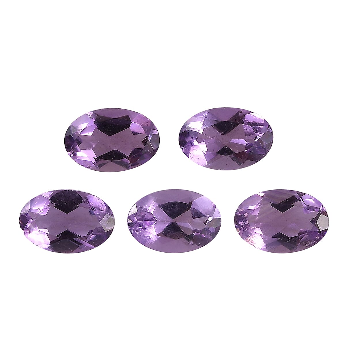 AA Rose De France Amethyst Set of 5 (Oval 6x4 mm) 1.75 ctw Loose gemstone