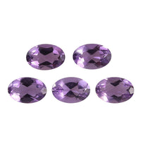 AA Rose De France Amethyst Set of 5 (Oval 6x4 mm) 1.75 ctw Loose gemstone