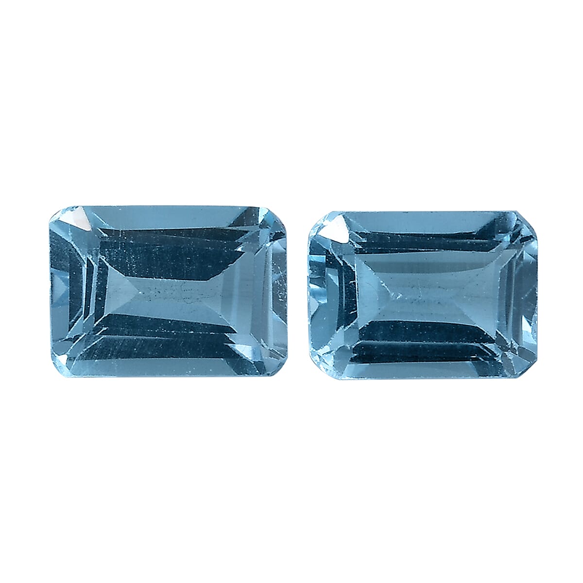 Swiss Blue Topaz Set of 2 (Oct 7x5 mm) 2.33 ctw Loose gemstone