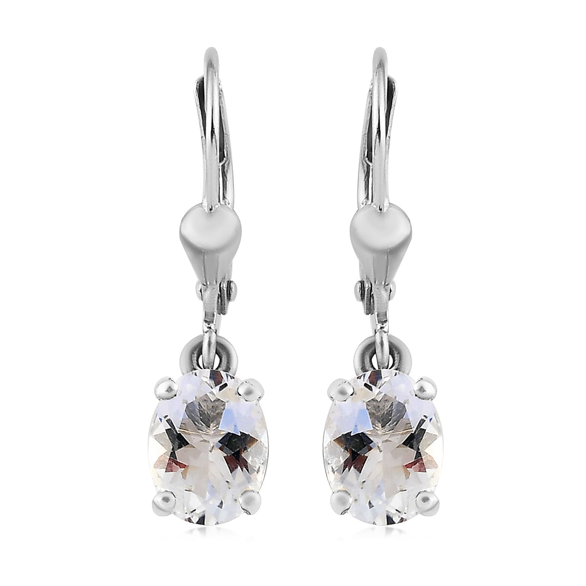 Petalite 2.00 ctw Lever Back Earrings in Platinum Over Sterling Silver