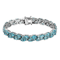 TLV Madagascar Paraiba Apatite Bracelet in Platinum Over Sterling Silver (6.50 In) 19.70 ctw