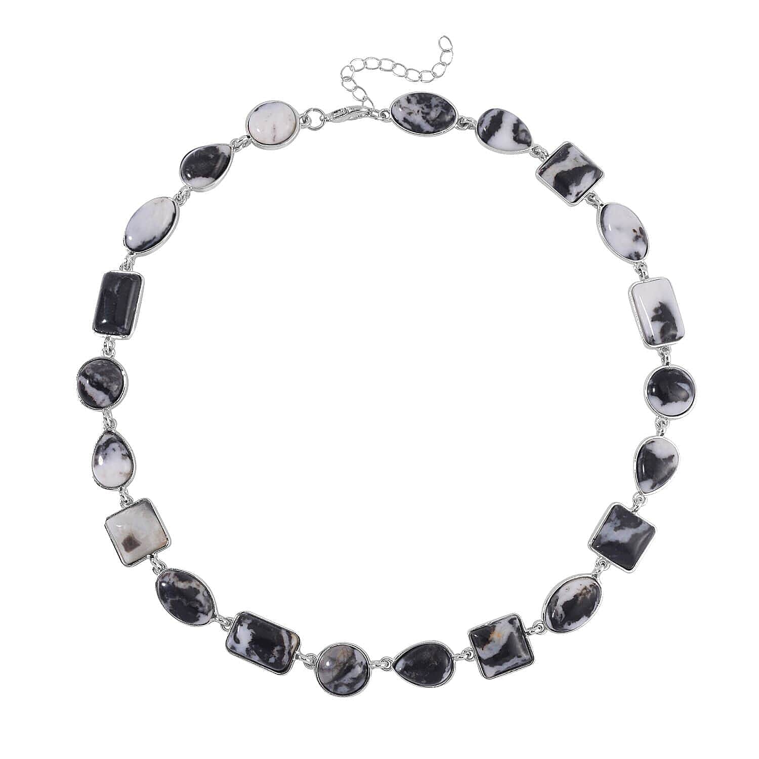 Karis Malagasy Labradorite and Thai Black Spinel Paper Clip Chain Jaguar Necklace 18-20 Inches in 18K YG Plated 66.50 ctw