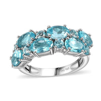 Betroka Blue Apatite Ring in Platinum Over Sterling Silver (Size 10.0) 6.40 ctw