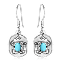 Artisan Crafted Premium Sleeping Beauty Turquoise Cowboy Hat Earrings in Sterling Silver 0.80 ctw