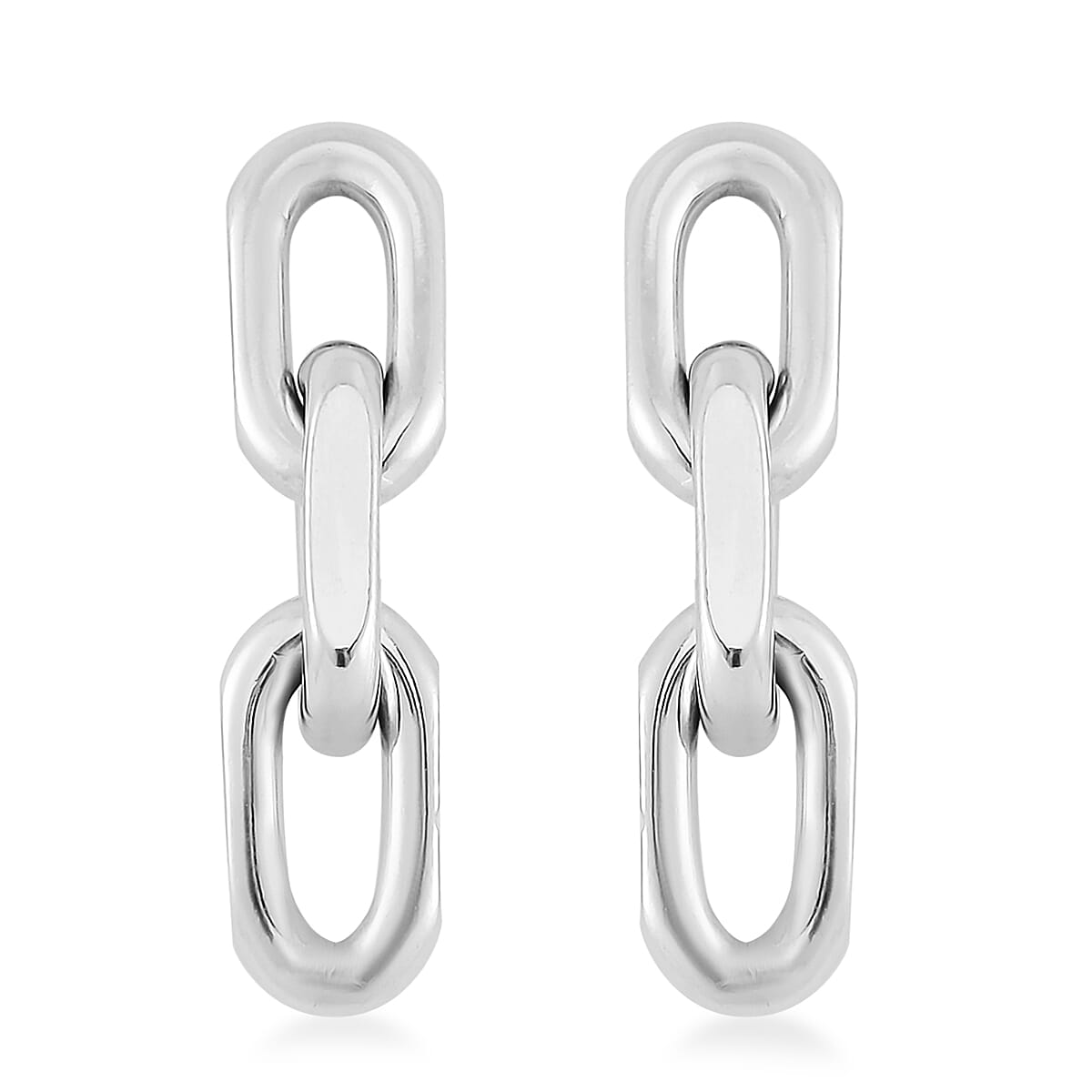 Triple Link Earrings in Stainless Steel