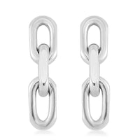 Triple Link Earrings in Stainless Steel