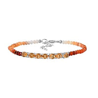 Fire Opal 7.65 ctw Bracelet in Platinum Over Sterling Silver (7.00 In)
